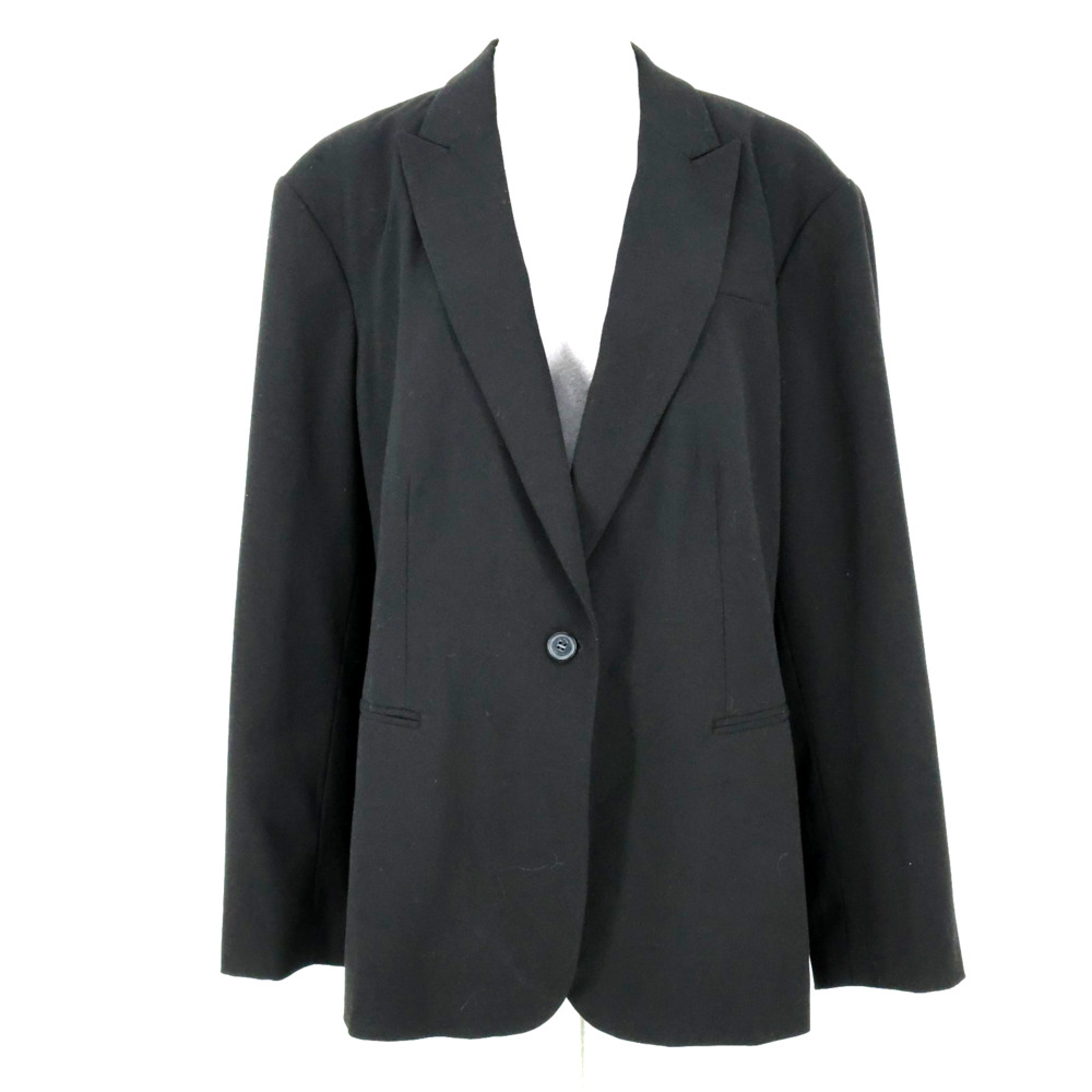 Calvin Klein Jacket Plus Size 24W Black Twill Lined Blazer Pockets Career Preppy